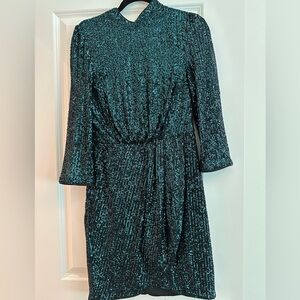Dark Green Sparkly Dress - Size 8